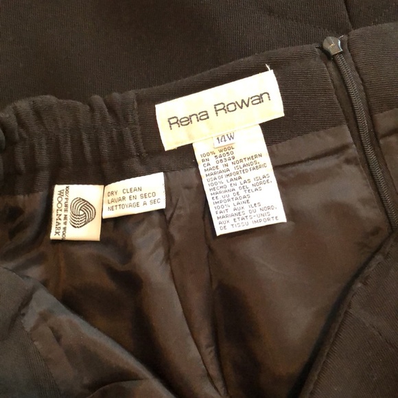 Rena Rowan 3-Piece Suit Jacket Skirt Faux Fur Removable Collar Brown - Picture 13 of 16